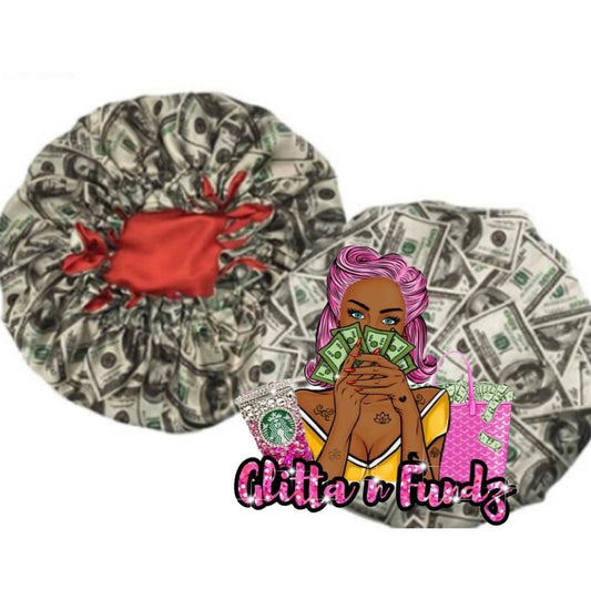 GREEN/RED FUNDZ REVERSIBLE SATIN BONNET